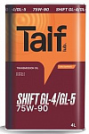 Трансмиссионное синтетическое масло TAIF SHIFT GL-4/GL-5 75W-90 (4 л)