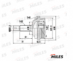ШРУС LADA PRIORA 2170/KALINA 1118 1.6 04- наружн. MILES GA20728